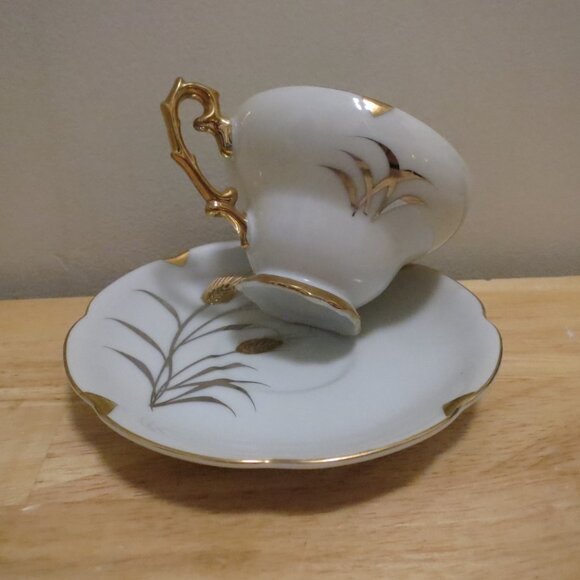 Coffee Tea 15pc Set Oakwood Japan Grain/Grasses Cream Sugar Teacups Saucers - Picture 13 of 16